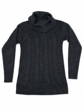 Cabi sweater XS dark grey tunic turtleneck cowl neck long Campfire Pullover